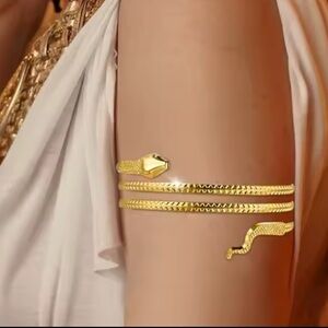 Anthropologie Gold Snake Arm Cuff